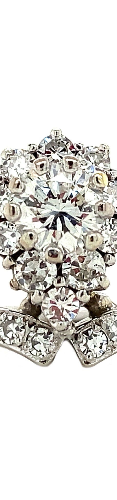 Vintage 18K White Gold Ring with Diamond